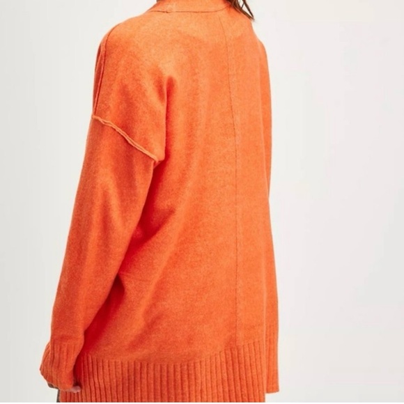 Free People Luna Orange Crew Neck Sweater - Picture 3 of 6